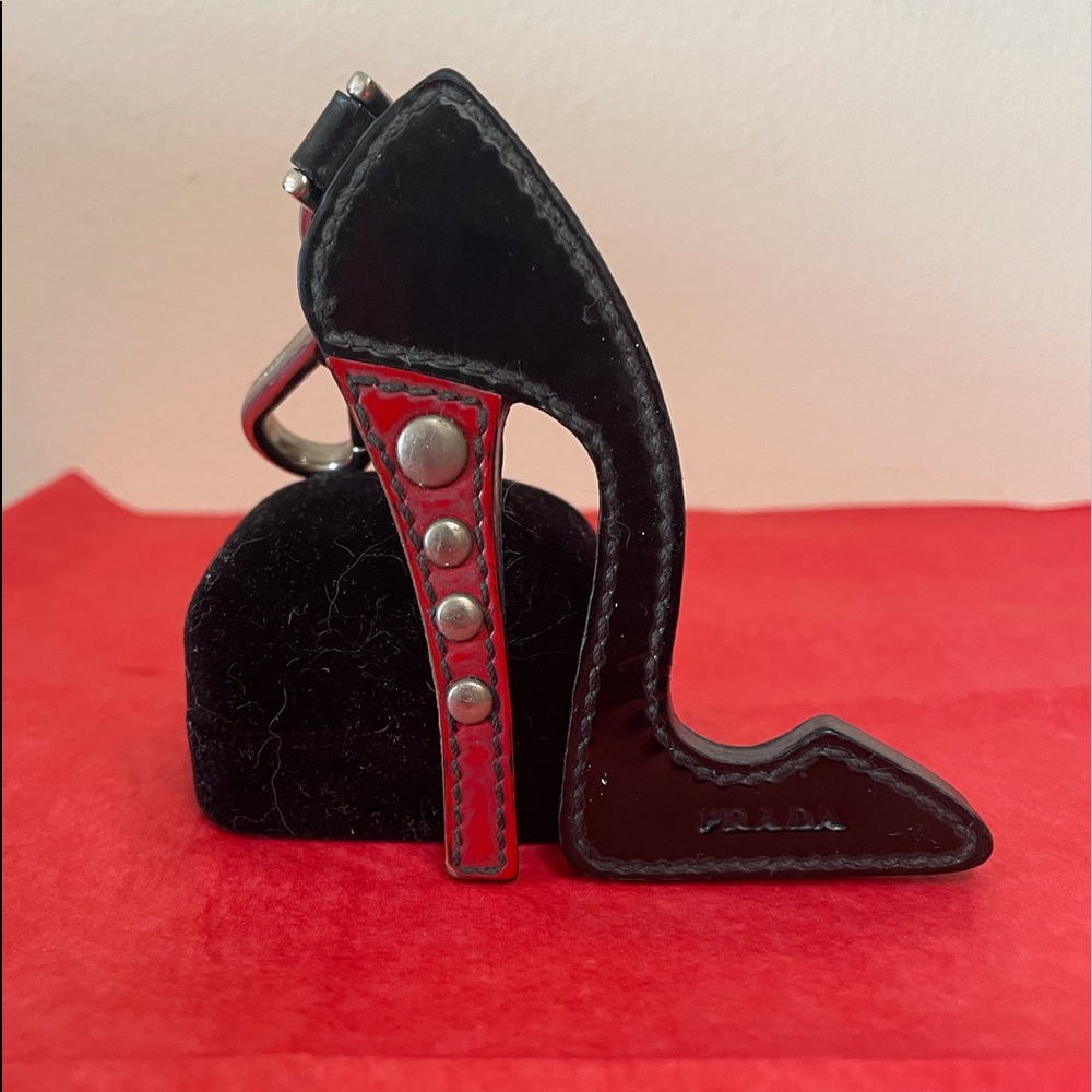 Authentic Prada Patent Leather High Heel Keychain